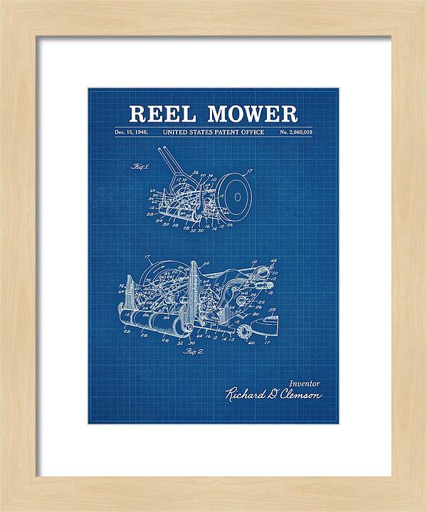 Reel Mower Blueprint Patent Us2660018a
