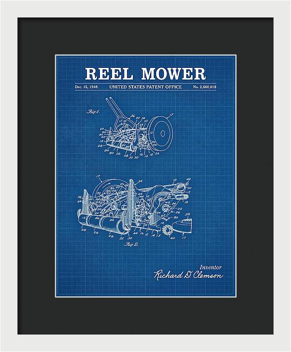 Reel Mower Blueprint Patent Us2660018a