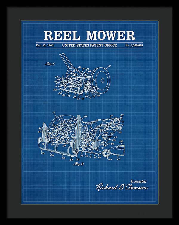 Reel Mower Blueprint Patent Us2660018a