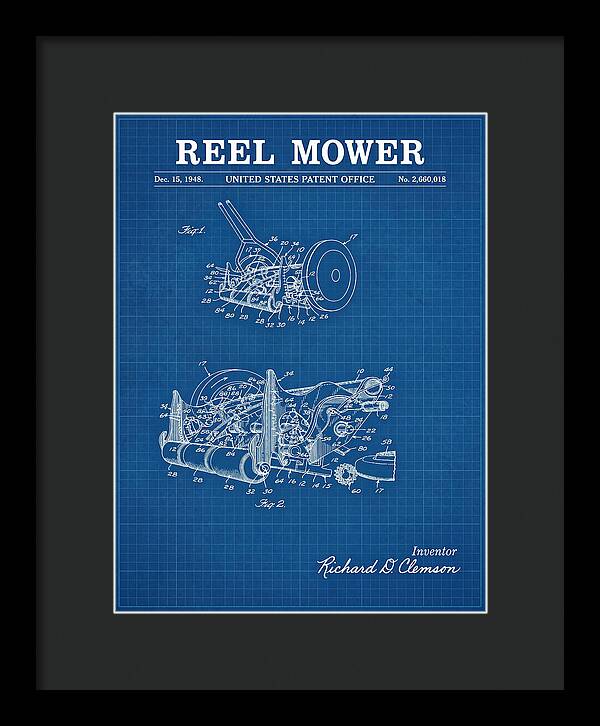 Reel Mower Blueprint Patent Us2660018a