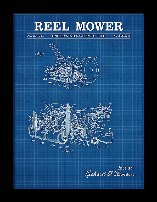 Reel Mower Blueprint Patent Us2660018a