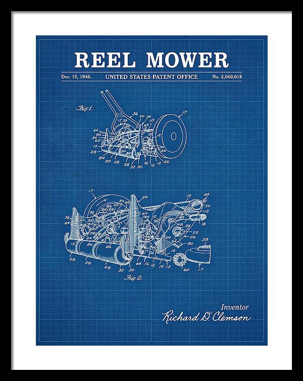 Reel Mower Blueprint Patent Us2660018a