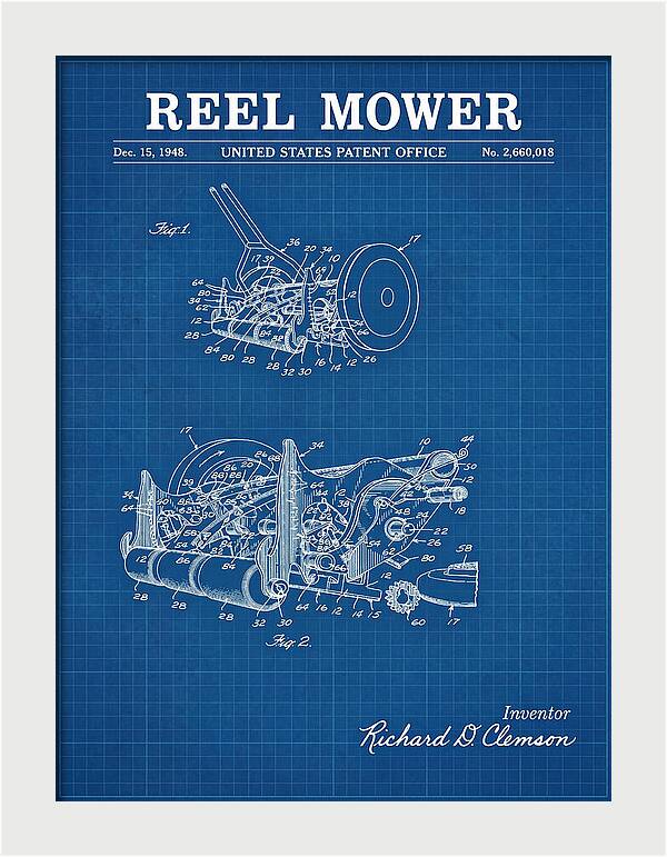 Reel Mower Blueprint Patent Us2660018a