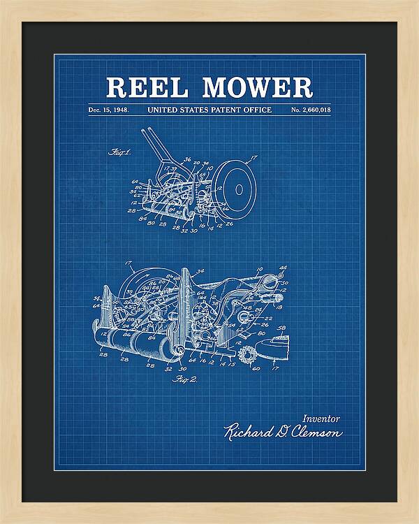 Reel Mower Blueprint Patent Us2660018a