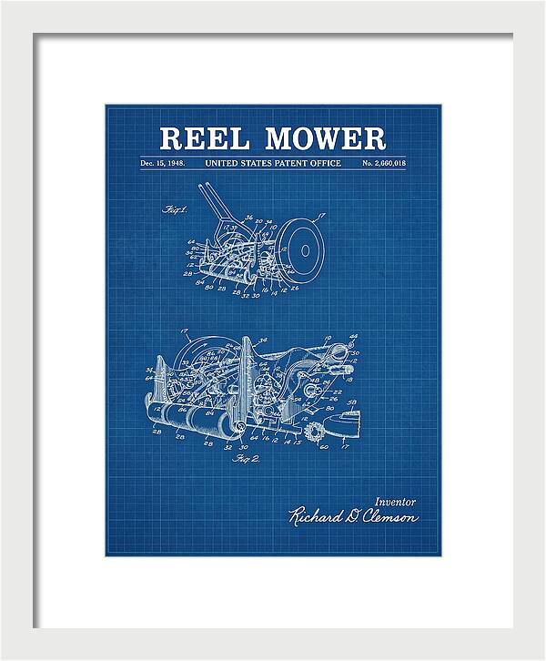 Reel Mower Blueprint Patent Us2660018a