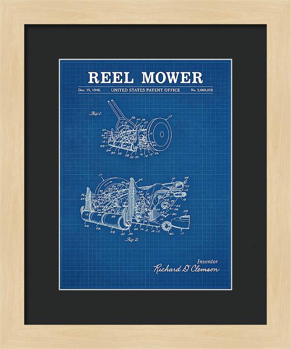 Reel Mower Blueprint Patent Us2660018a
