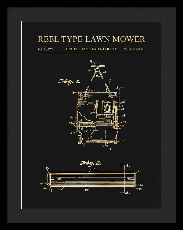 Reel Type Lawn Mower Gold Patent Usre25810e