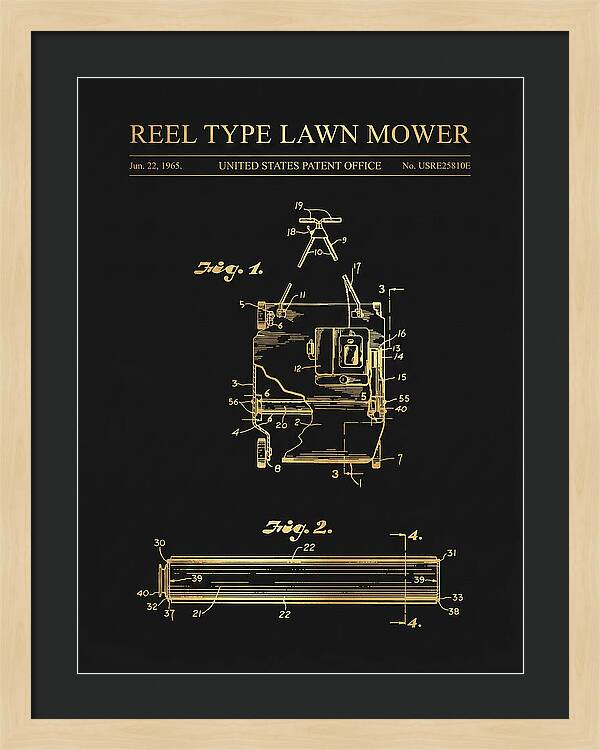 Reel Type Lawn Mower Gold Patent Usre25810e