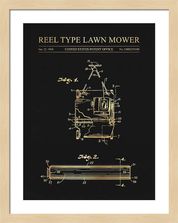 Reel Type Lawn Mower Gold Patent Usre25810e