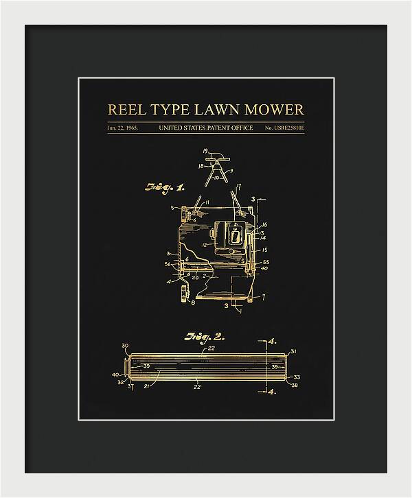 Reel Type Lawn Mower Gold Patent Usre25810e