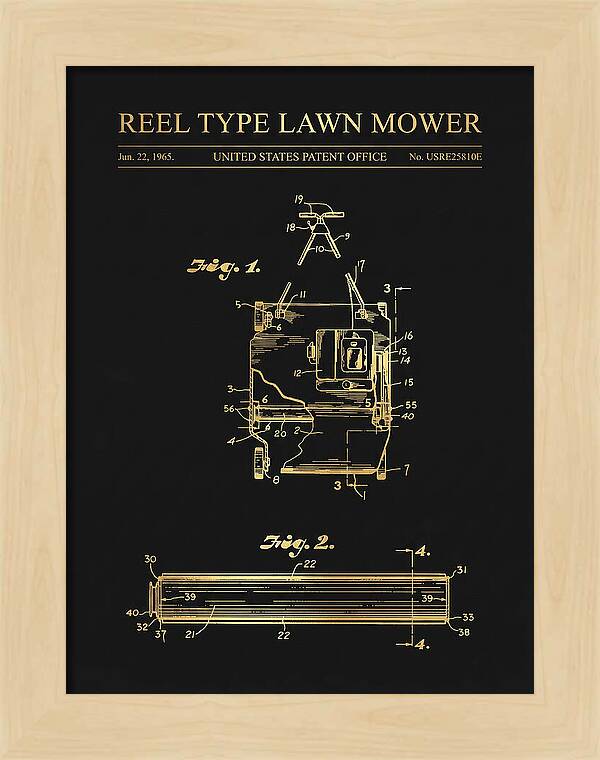 Reel Type Lawn Mower Gold Patent Usre25810e