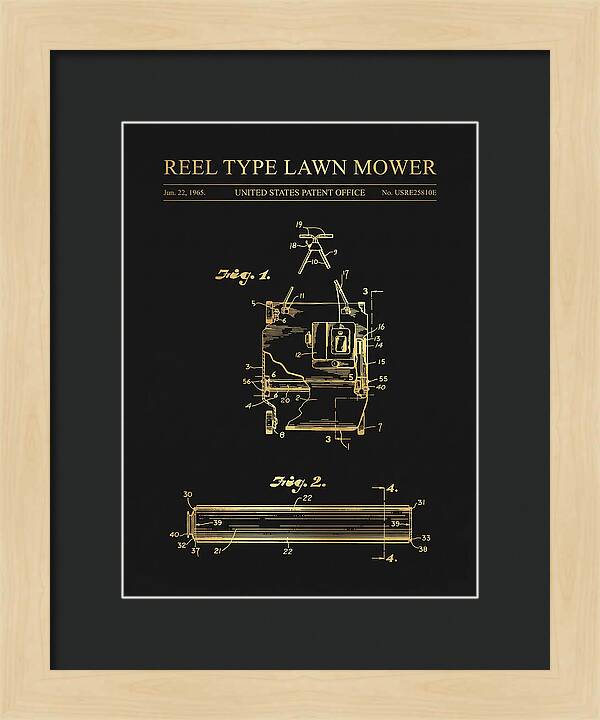 Reel Type Lawn Mower Gold Patent Usre25810e