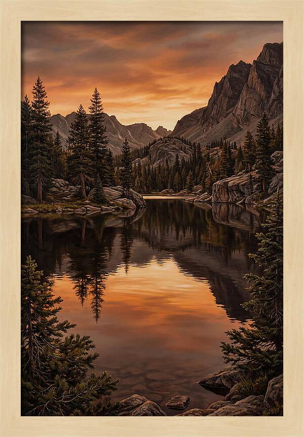 Reflected Sunset Over Tranquil Waters