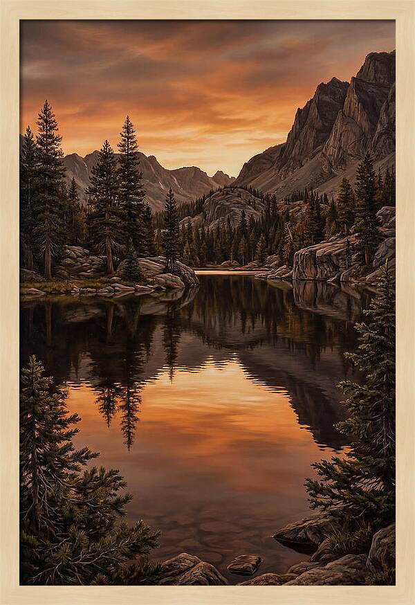 Reflected Sunset Over Tranquil Waters
