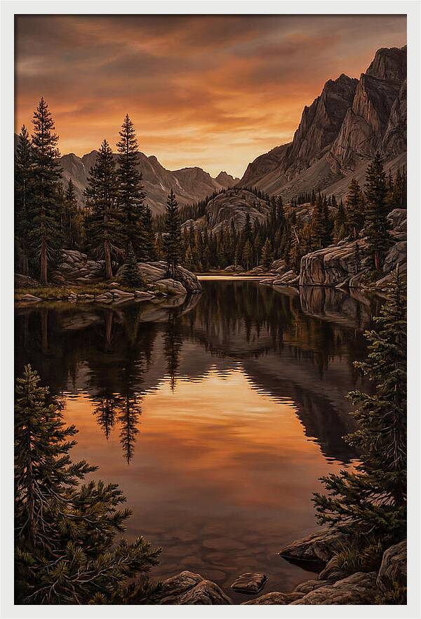 Reflected Sunset Over Tranquil Waters