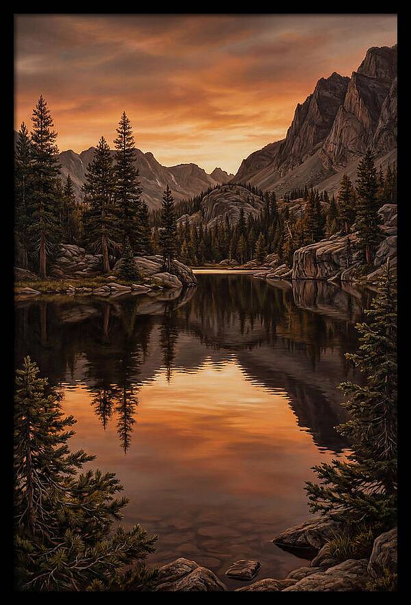 Reflected Sunset Over Tranquil Waters