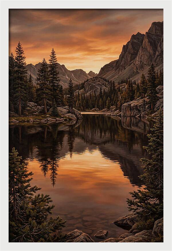 Reflected Sunset Over Tranquil Waters