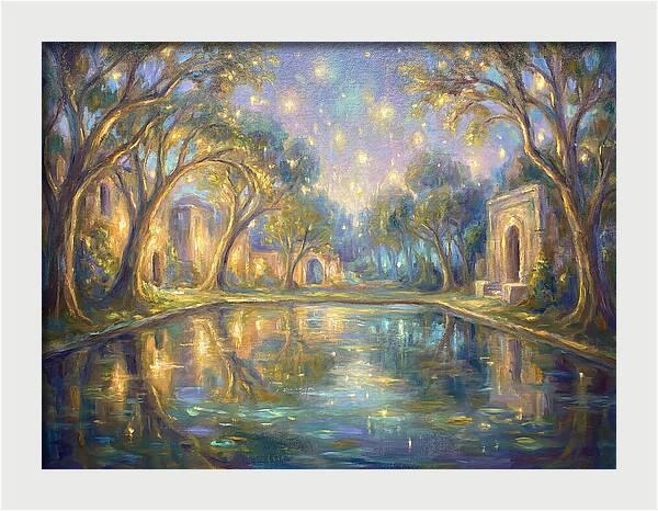 Reflecting Pool Under Stars