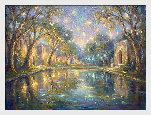 Reflecting Pool Under Stars