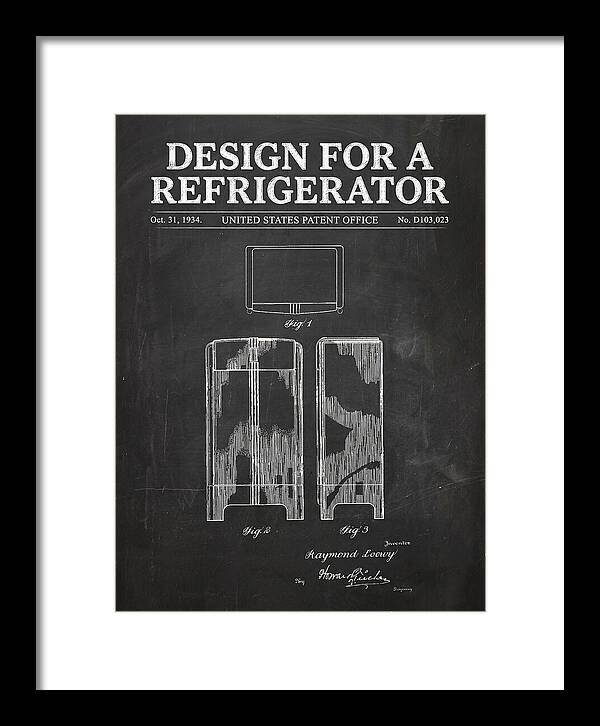 Refrigerator Raymond Loewy Chalkboard Patent Usd103023s