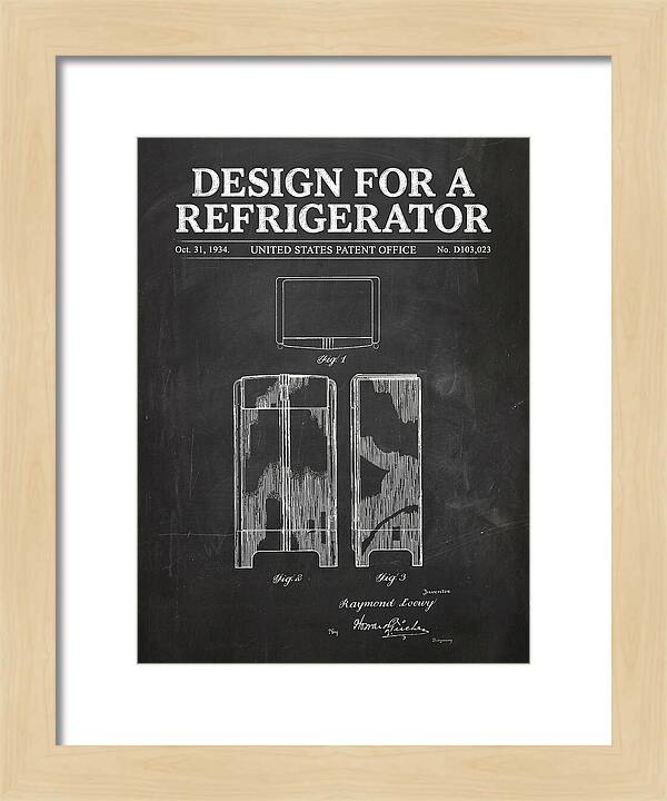 Refrigerator Raymond Loewy Chalkboard Patent Usd103023s
