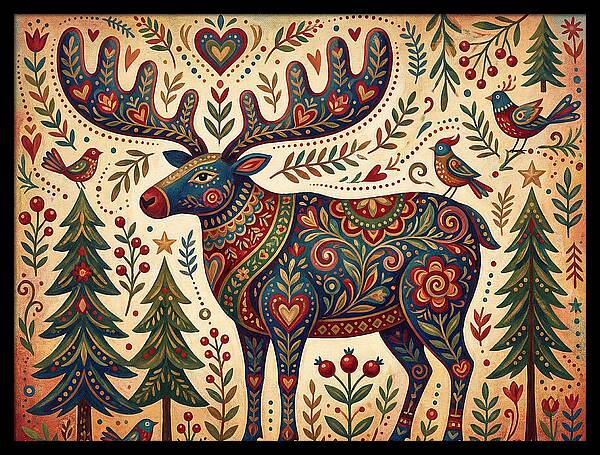 Reindeer Folk Art