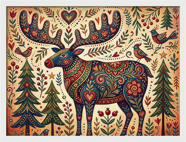 Reindeer Folk Art