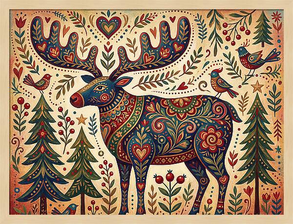 Reindeer Folk Art