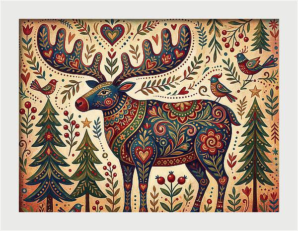 Reindeer Folk Art