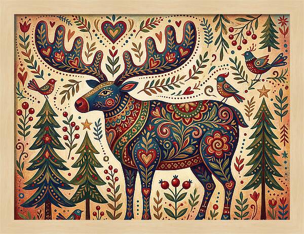 Reindeer Folk Art