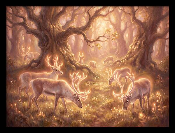 Reindeer In Enchanted Forest