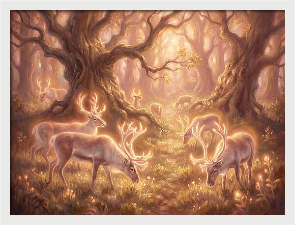 Reindeer In Enchanted Forest