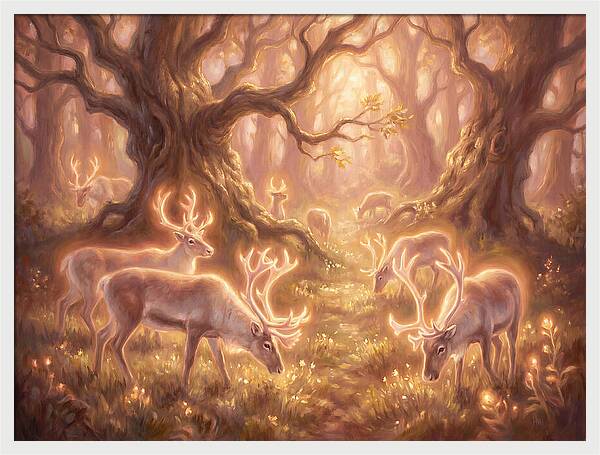 Reindeer In Enchanted Forest