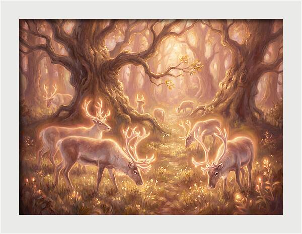 Reindeer In Enchanted Forest