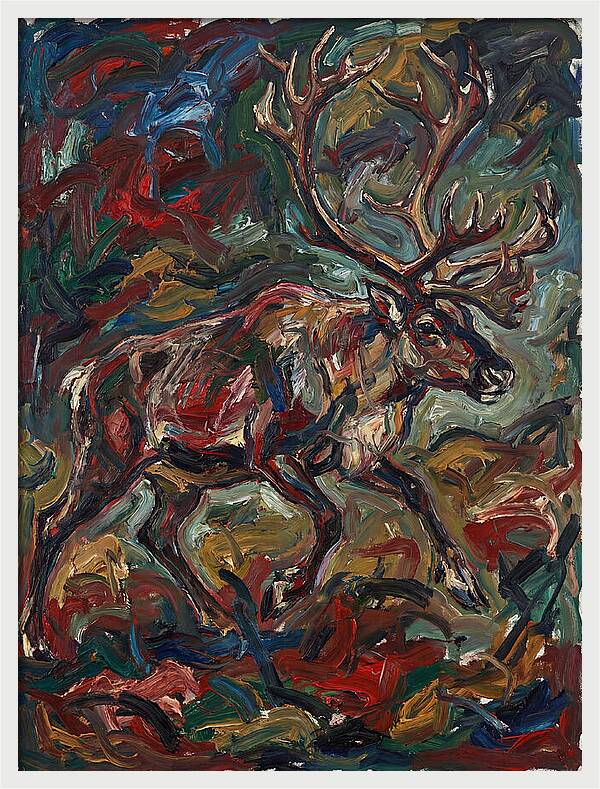Reindeer In Expressionist Style