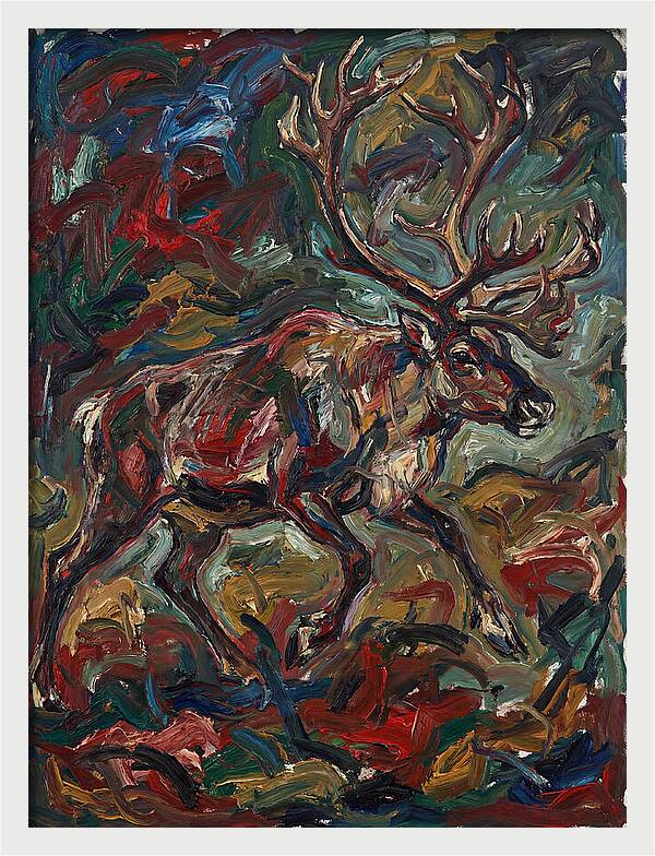 Reindeer In Expressionist Style