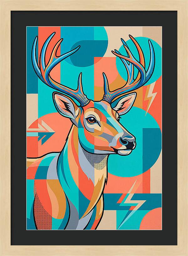 Reindeer In Vibrant Geometry