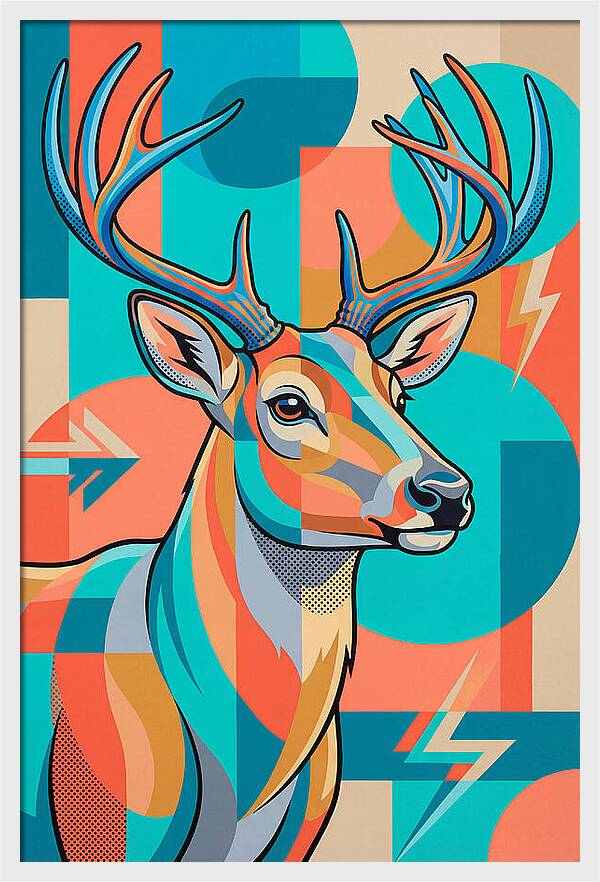 Reindeer In Vibrant Geometry