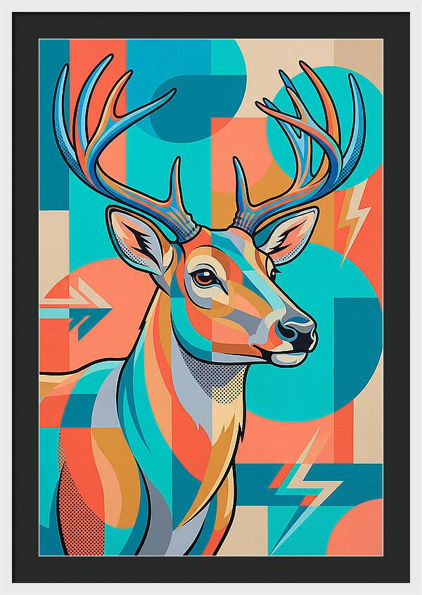 Reindeer In Vibrant Geometry