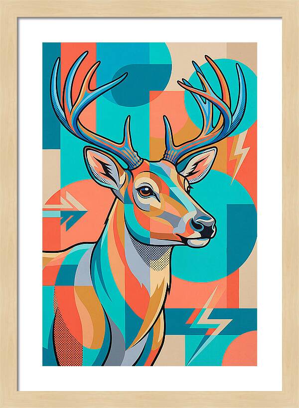 Reindeer In Vibrant Geometry