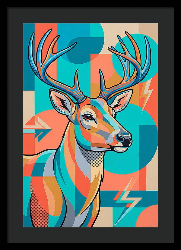 Reindeer In Vibrant Geometry