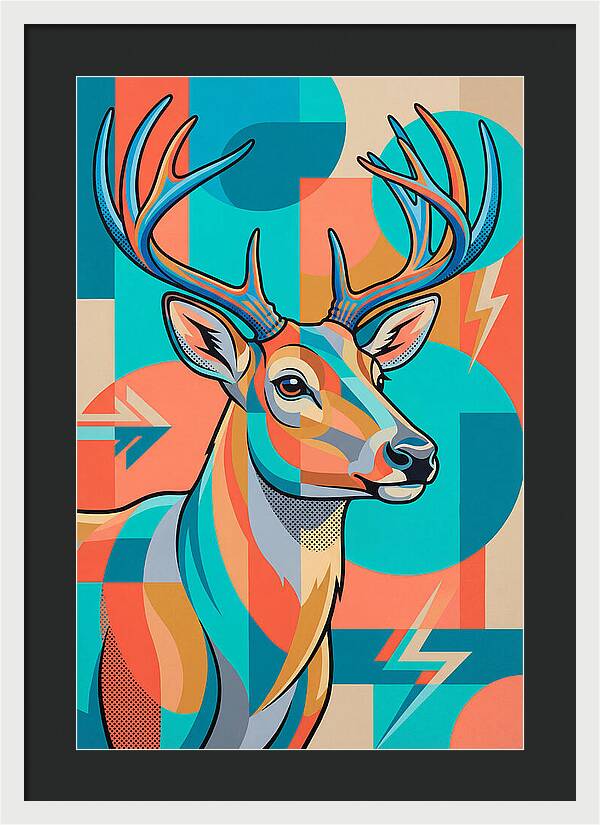 Reindeer In Vibrant Geometry