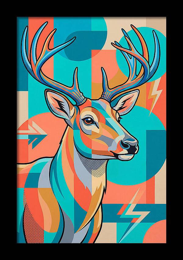 Reindeer In Vibrant Geometry