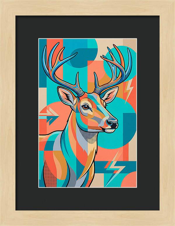 Reindeer In Vibrant Geometry