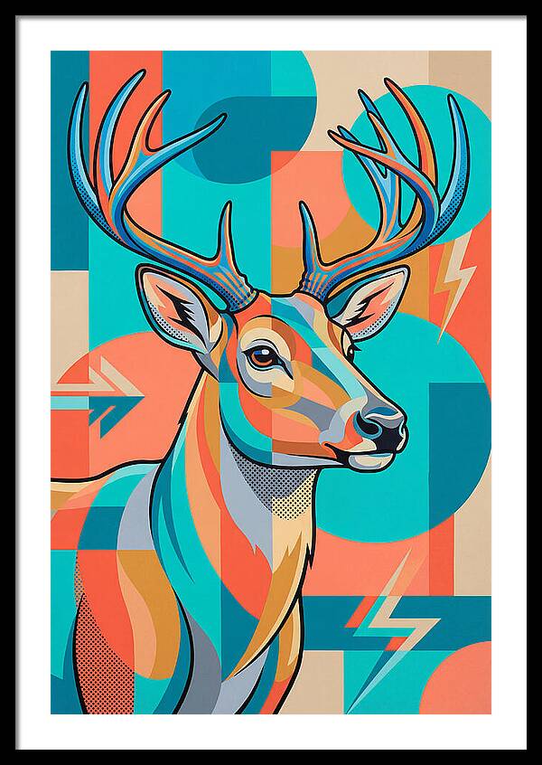 Reindeer In Vibrant Geometry
