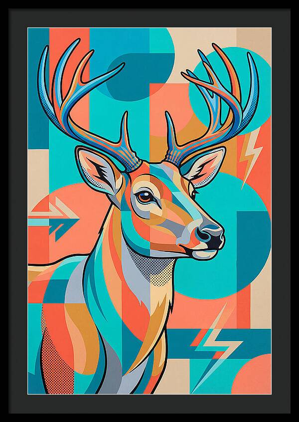 Reindeer In Vibrant Geometry
