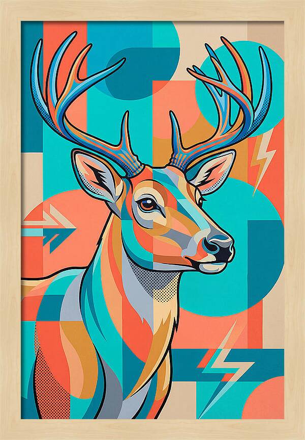 Reindeer In Vibrant Geometry