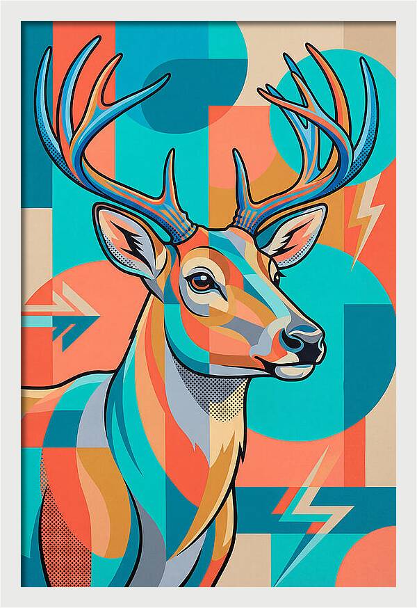 Reindeer In Vibrant Geometry