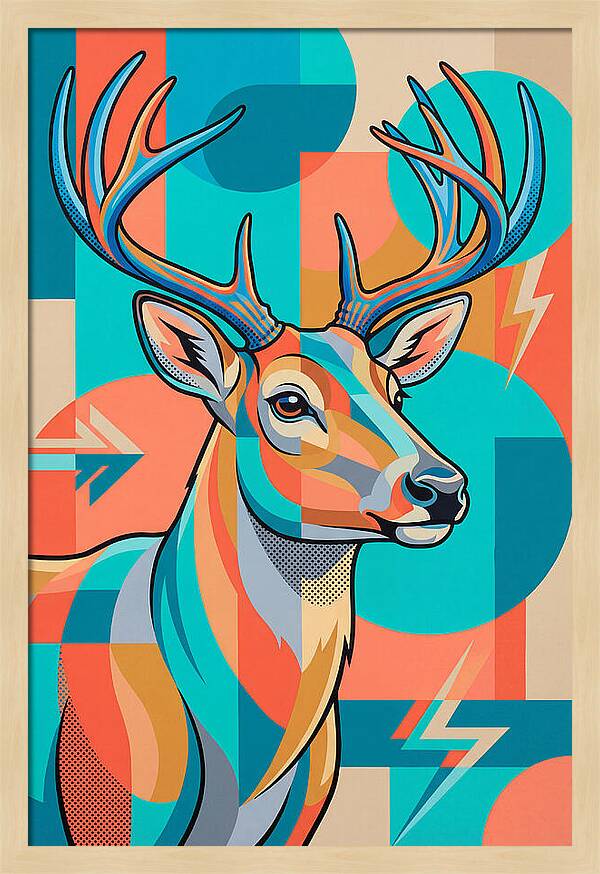 Reindeer In Vibrant Geometry