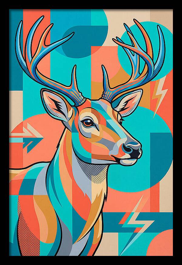 Reindeer In Vibrant Geometry